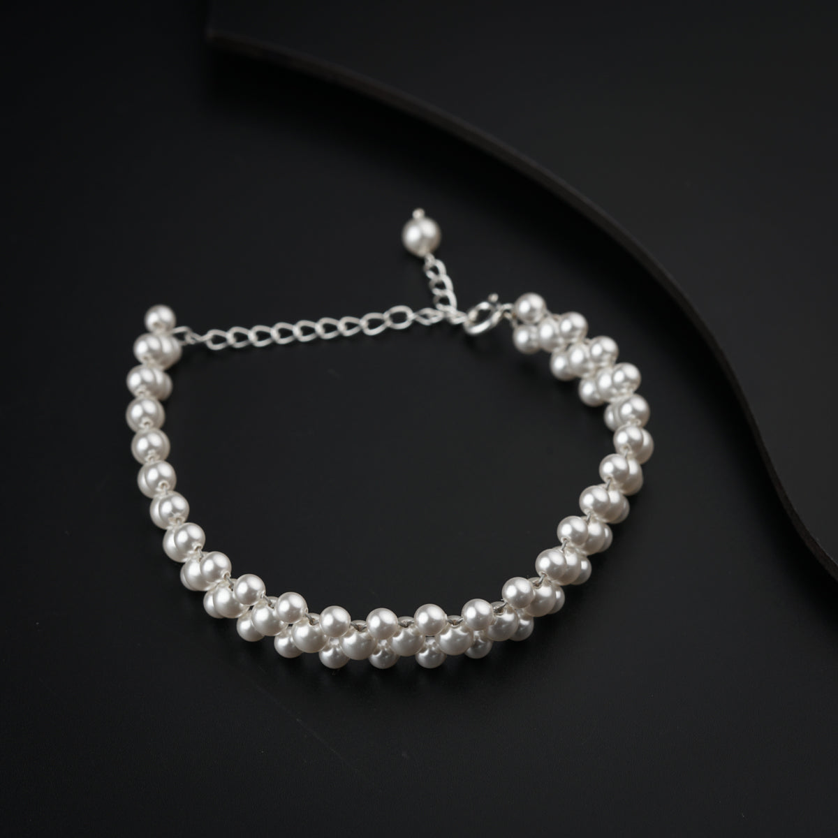 Silver Pearl Beaded Bracelet