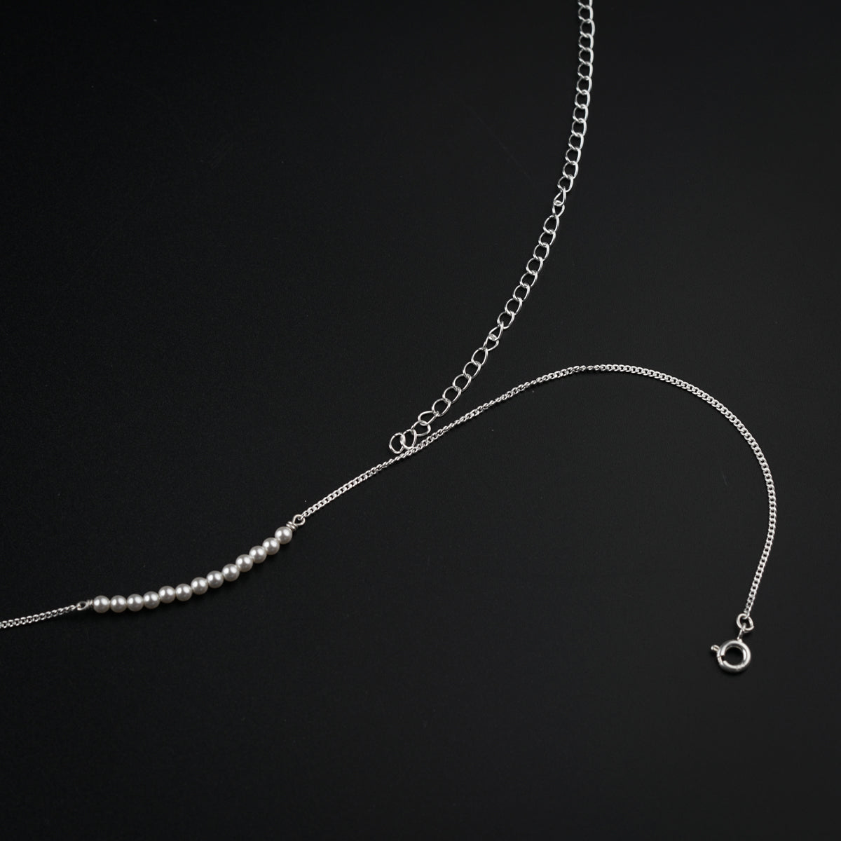 Silver Pearl Line Waist Chain