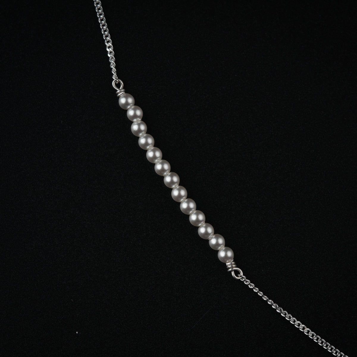 Silver Pearl Line Waist Chain