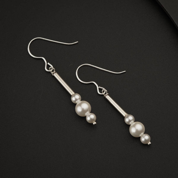 Silver Pipe Dangler with Pearls
