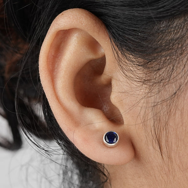 Blue CZ Stone Studs