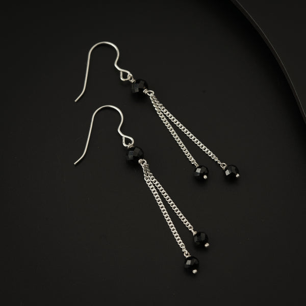 Black Onyx Silver Dangler