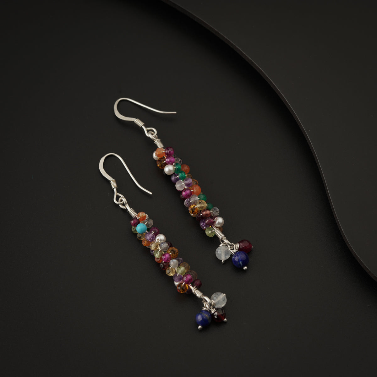Multicolor Semi Precious Stones Earrings