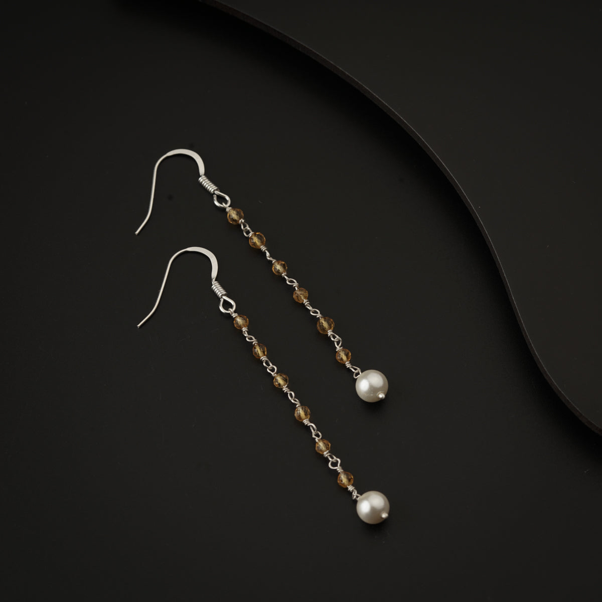 Hook Style Citrin Dangler Earring