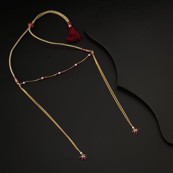 Ruby and Pearls Mundavali Gold Plated