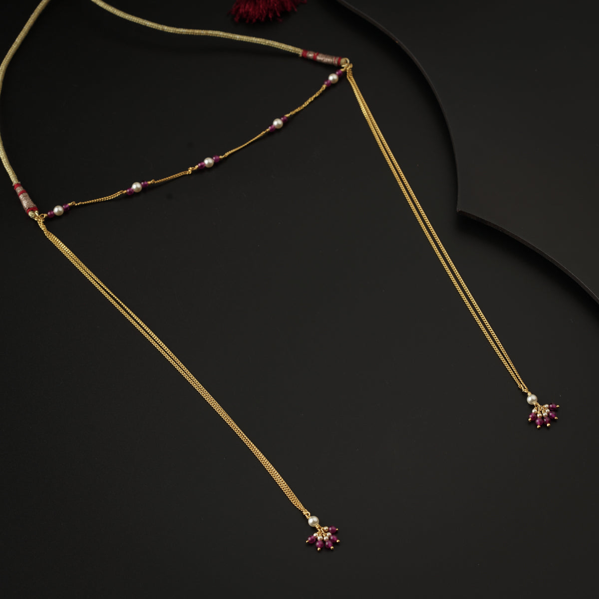 Ruby and Pearls Mundavali Gold Plated