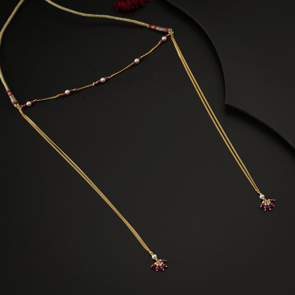 Ruby and Pearls Mundavali Gold Plated