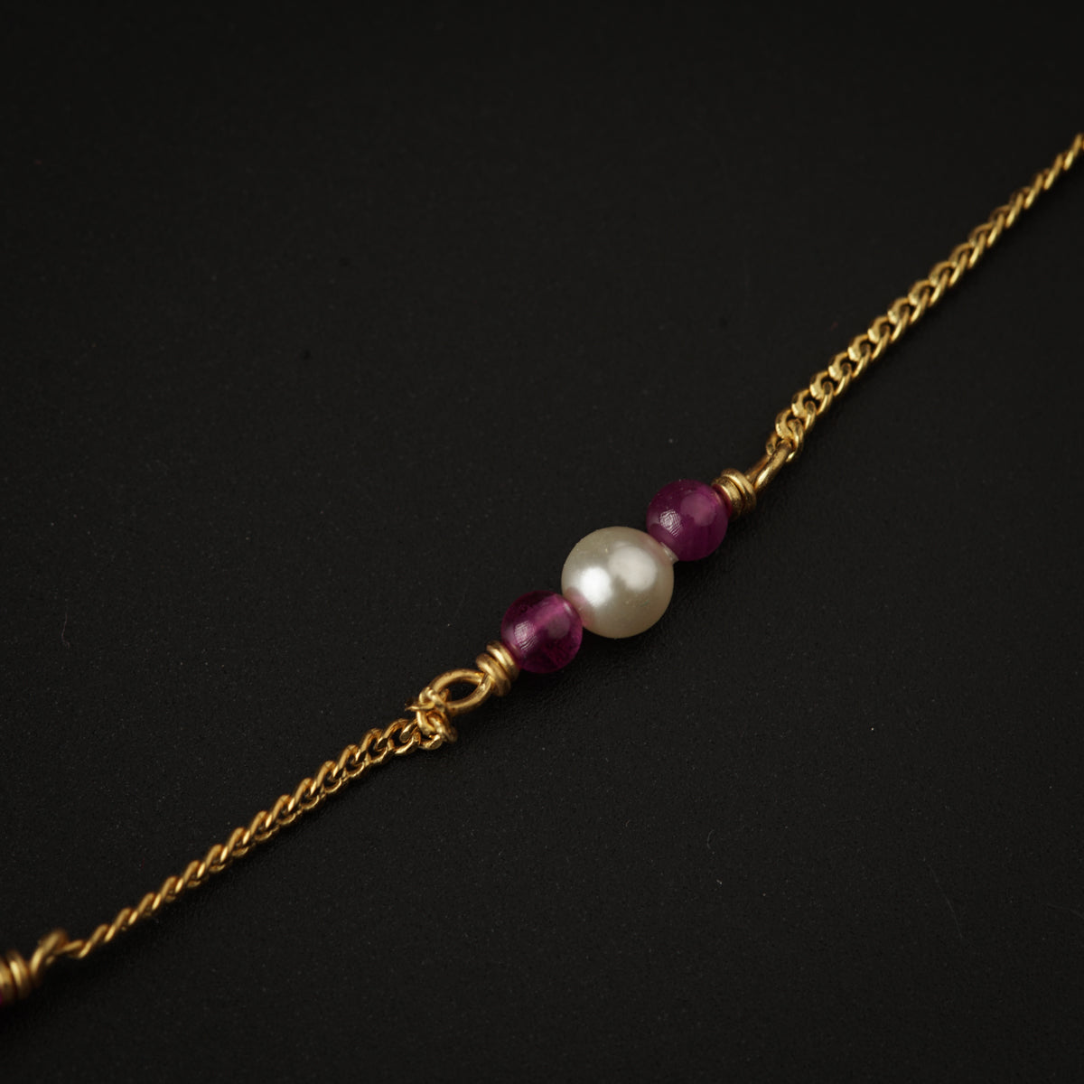 Ruby and Pearls Mundavali Gold Plated