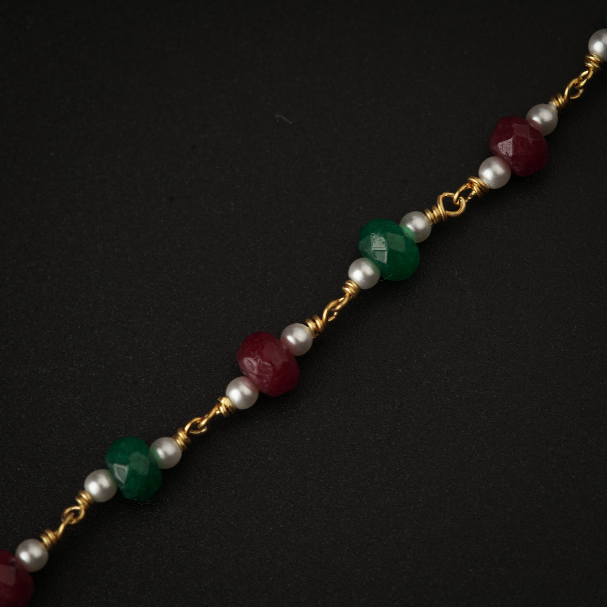 Semi Precious Stones and Pearls Mundavali Gold Plated