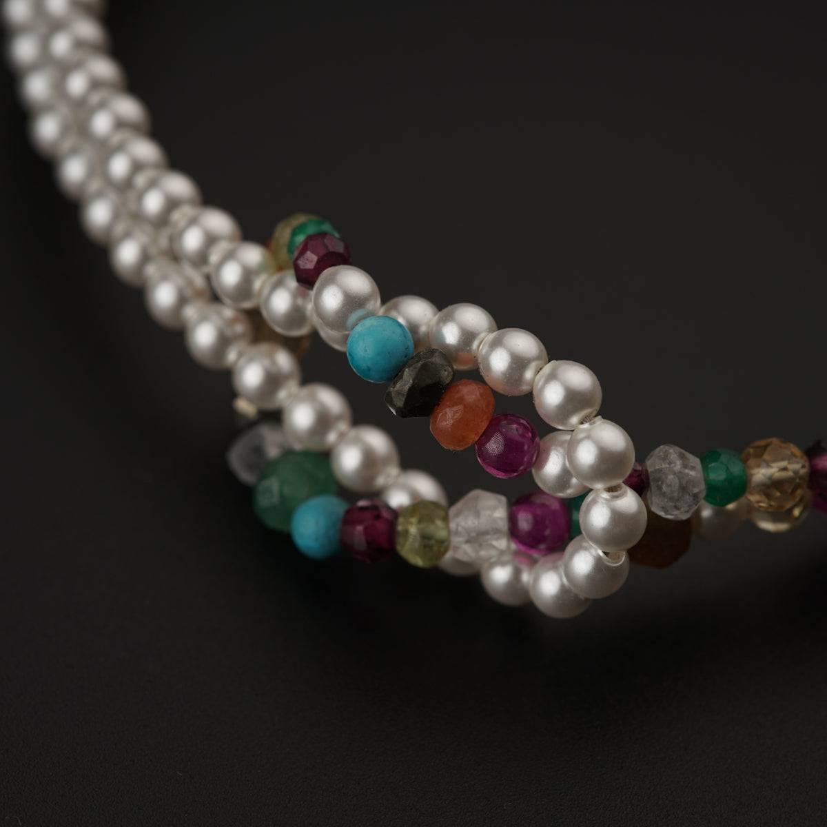 Multicolor Semi Precious Stones Twisted Bracelet