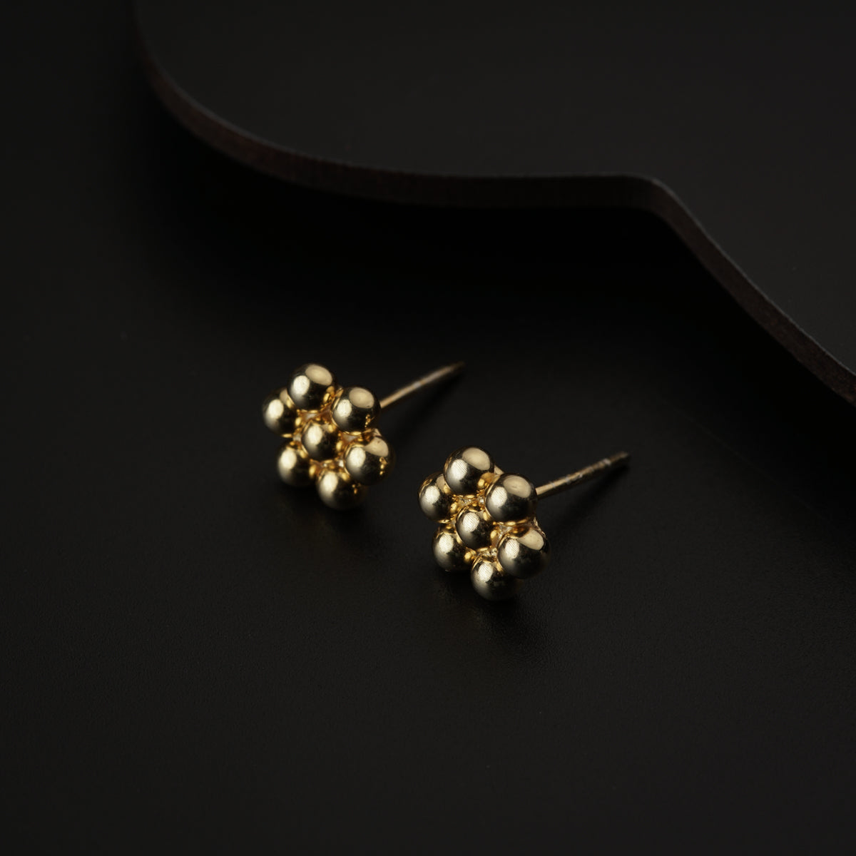 Silver Kudi Motif Studs (Medium) Gold Plated