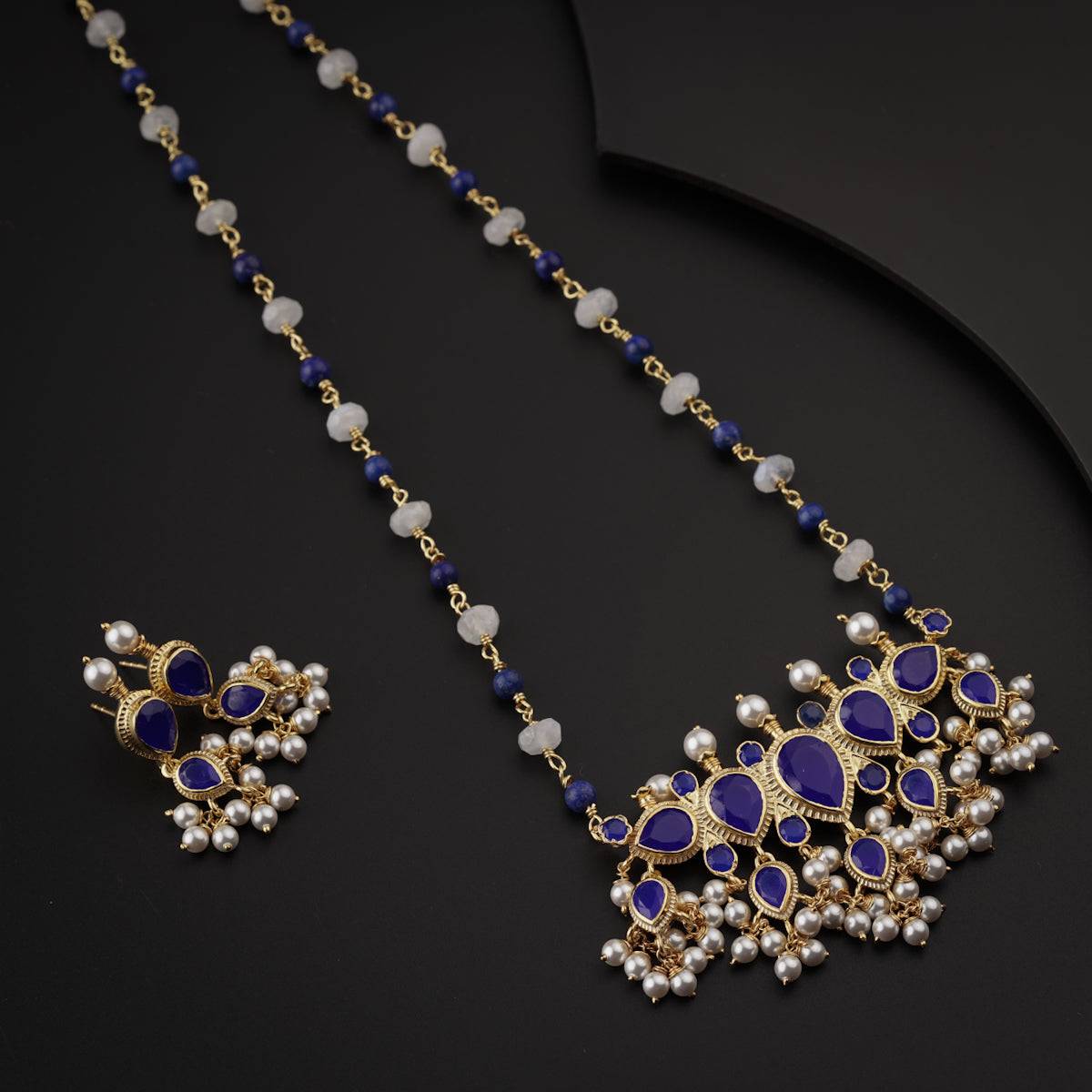 Lapis Lazuli Tanmani Set Gold Plated