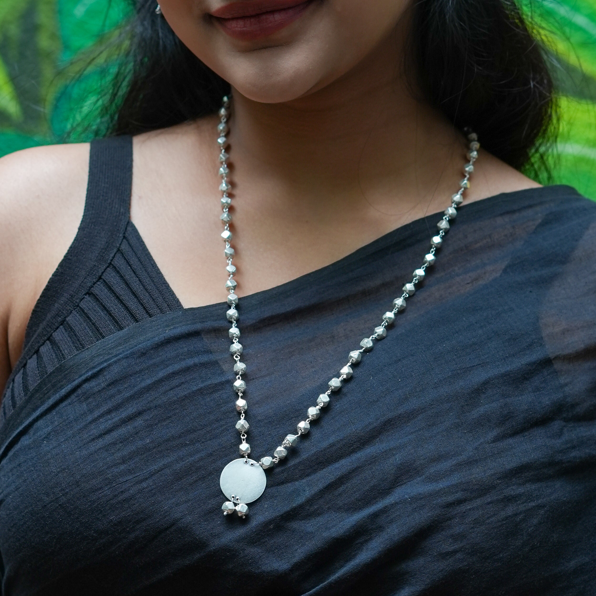 Ashtapailu Necklace with Plain Coin Pendant