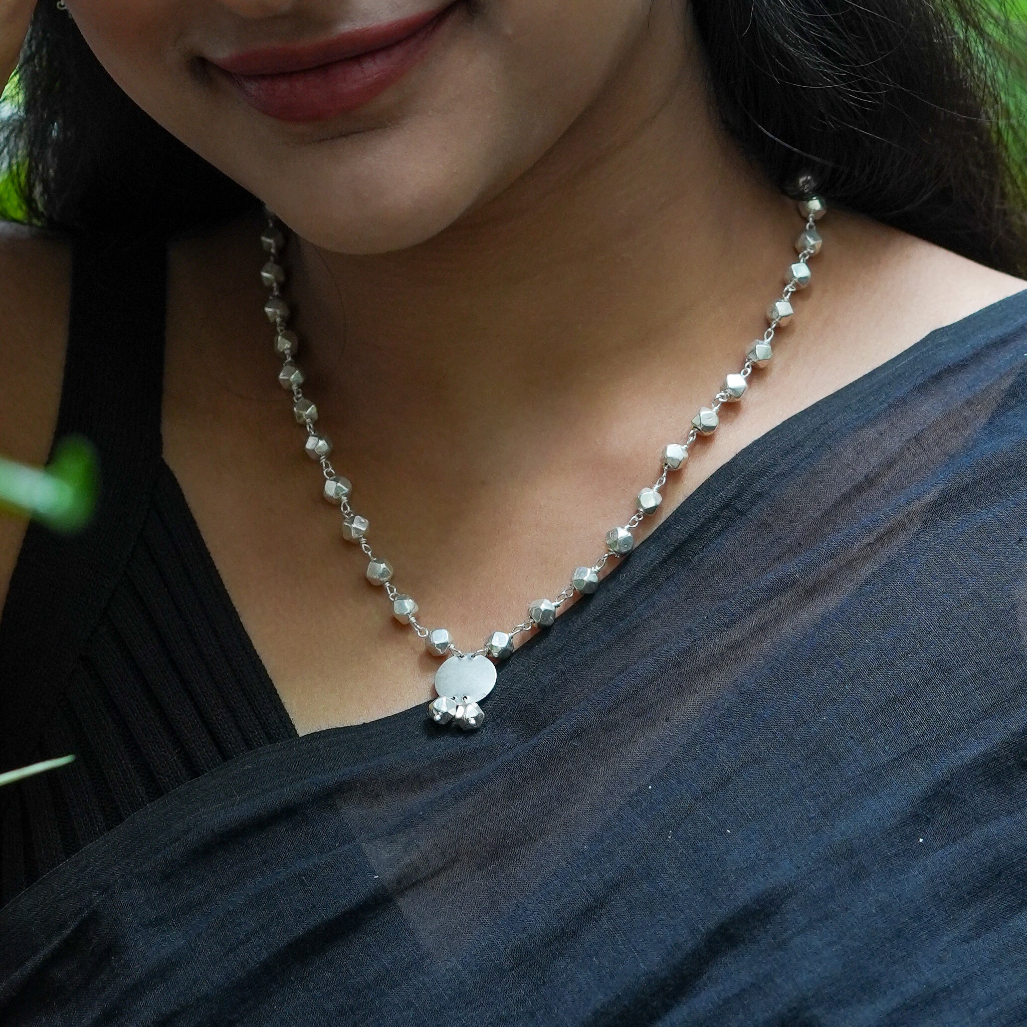 Ashtapailu Necklace with Plain Coin Pendant (Small)