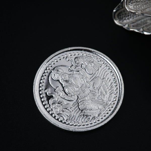 Silver Coin with Trishul and Parshu for Gift Set