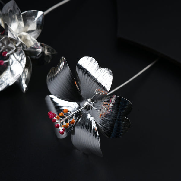 Silver Gift Set : Hibiscus , Lotus & Coin