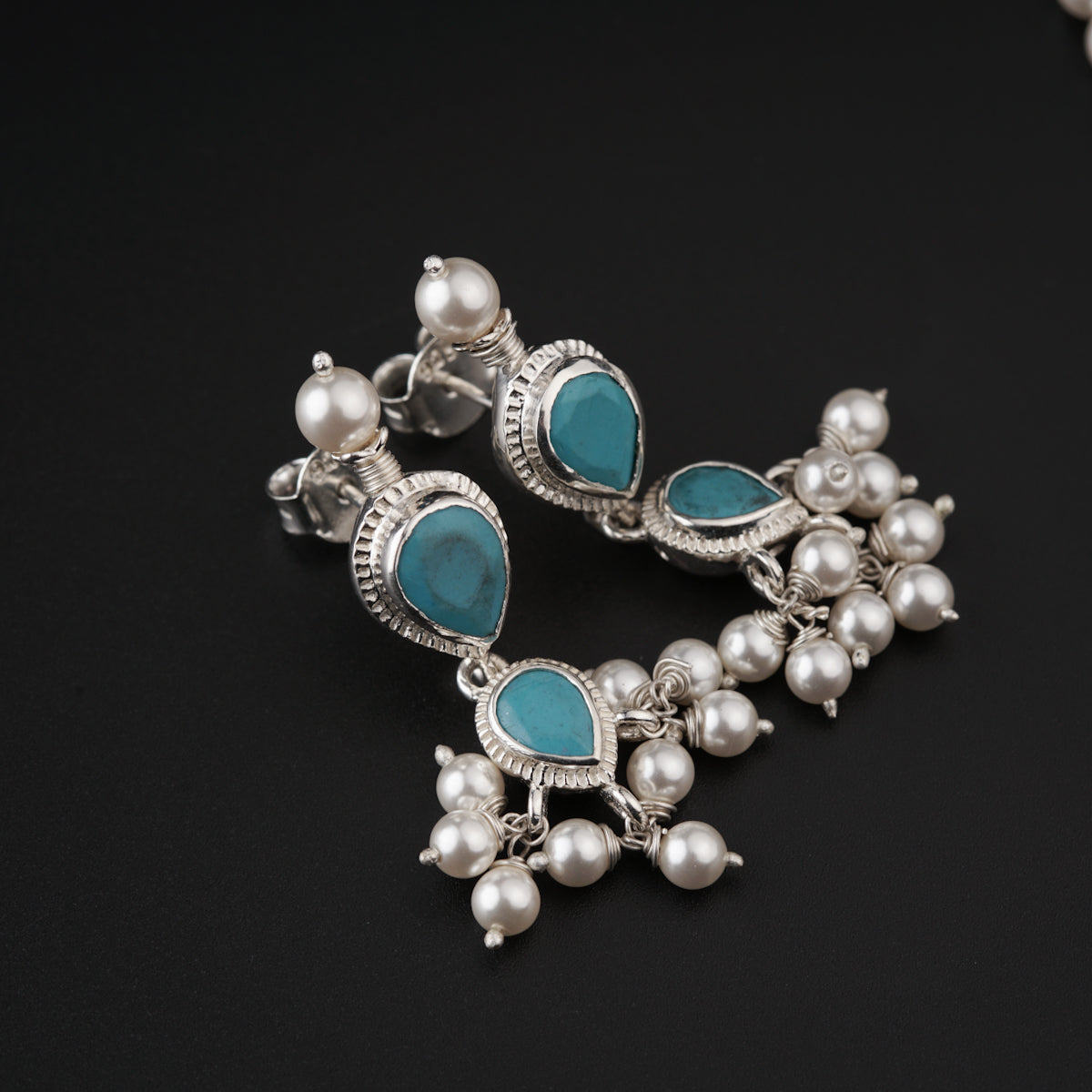 Turquoise & Pearls Tanmani Set