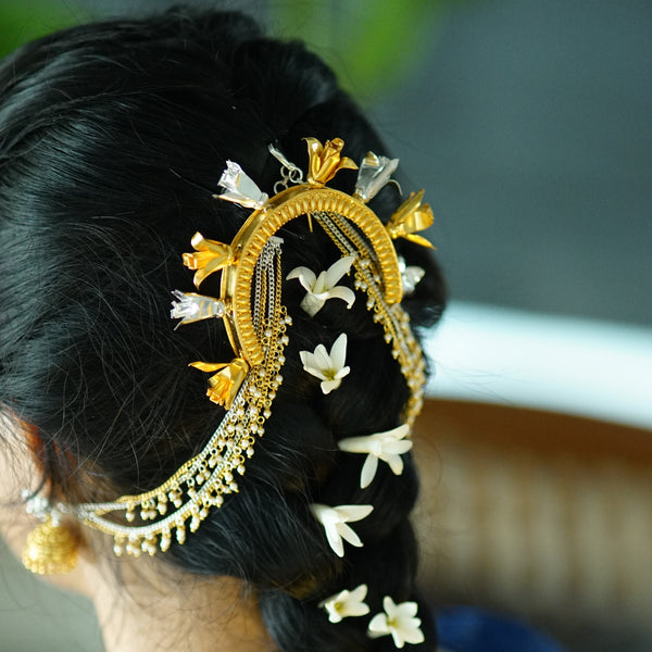 Chapha Veni (Hair Accessory) |  92.5 Silver | 22K Gold Plated