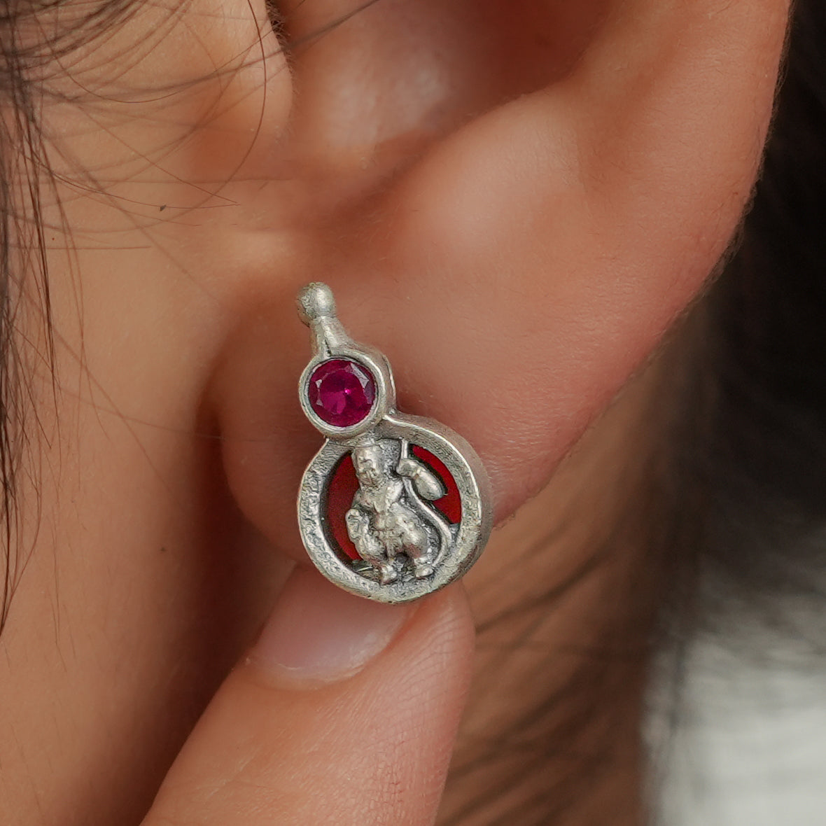 Oxidised Silver Taali Mangalsutra Earrings