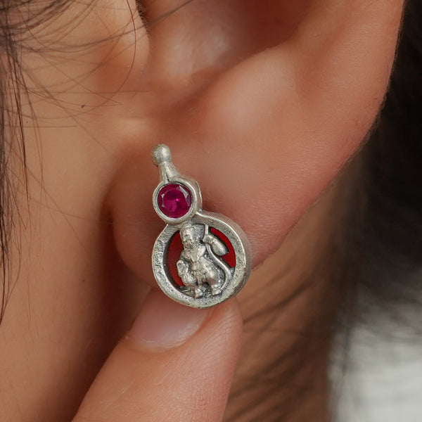 Oxidised Silver Taali Mangalsutra Earrings
