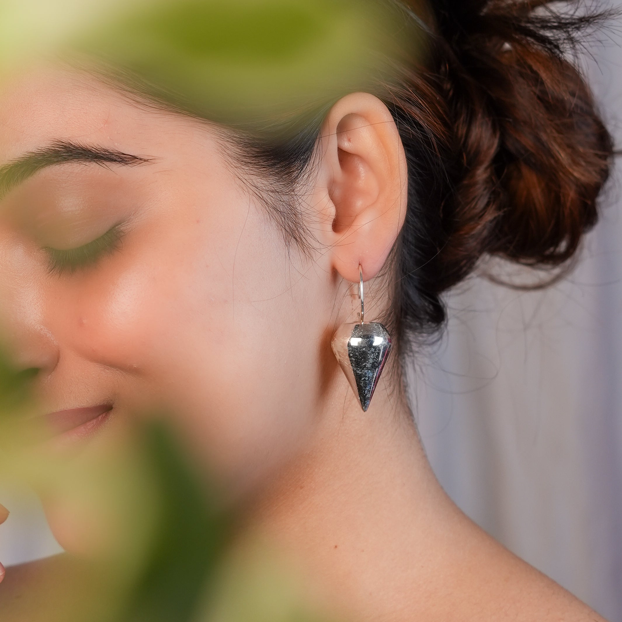 Silver Cone Dangle Earrings