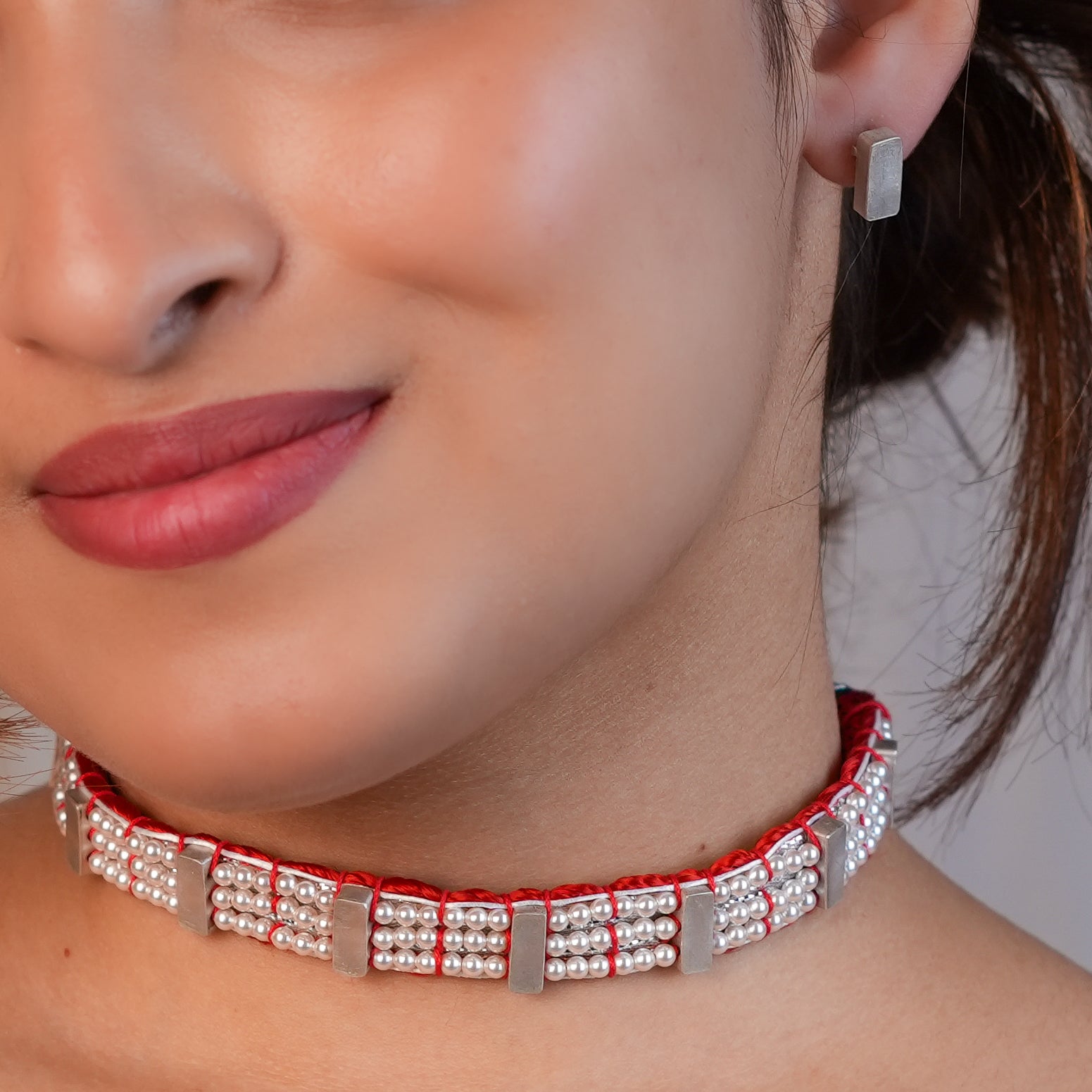 Silver Plain Chinchpeti with Pearls – Small (Made to Order)