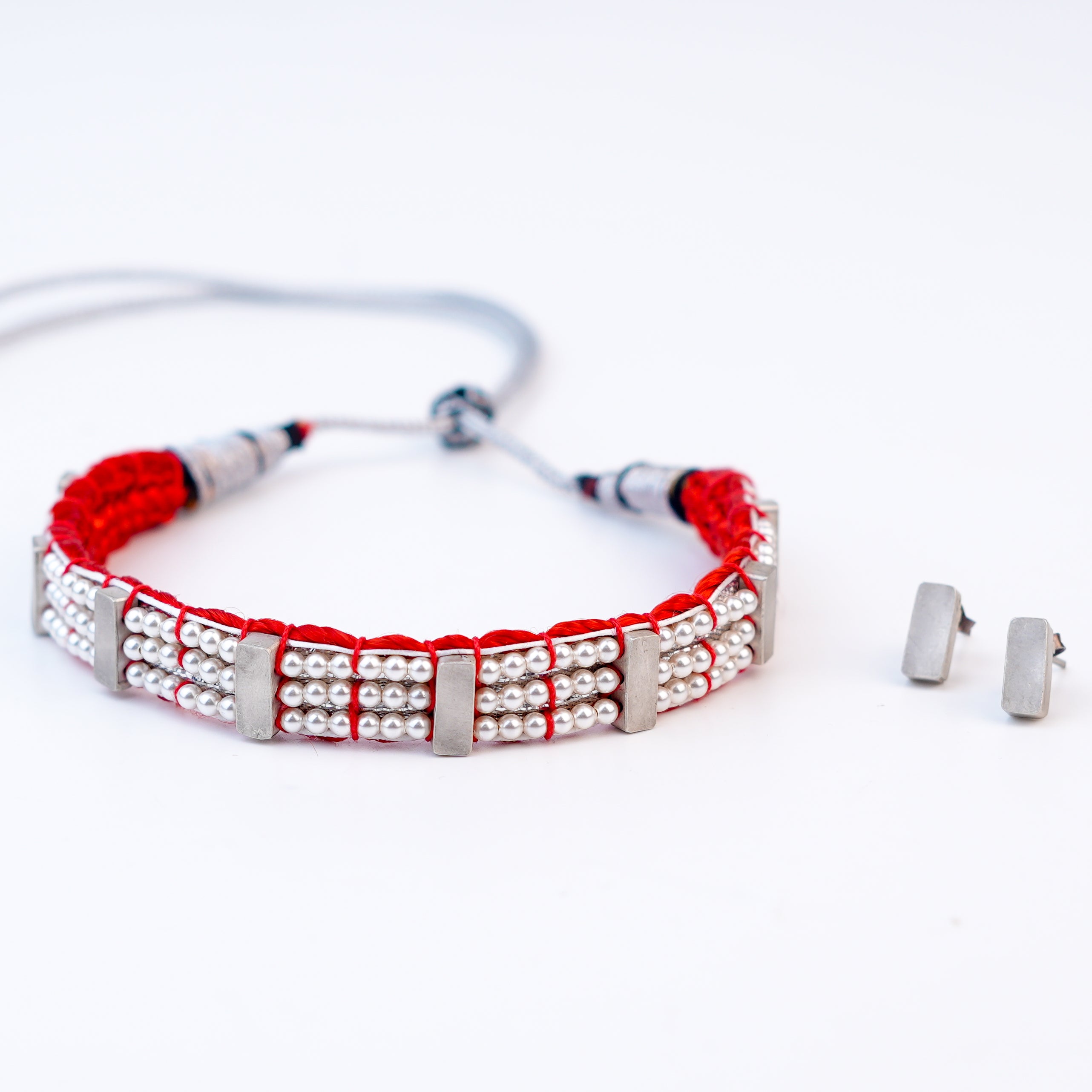 Silver Plain Chinchpeti with Pearls – Small (Made to Order)