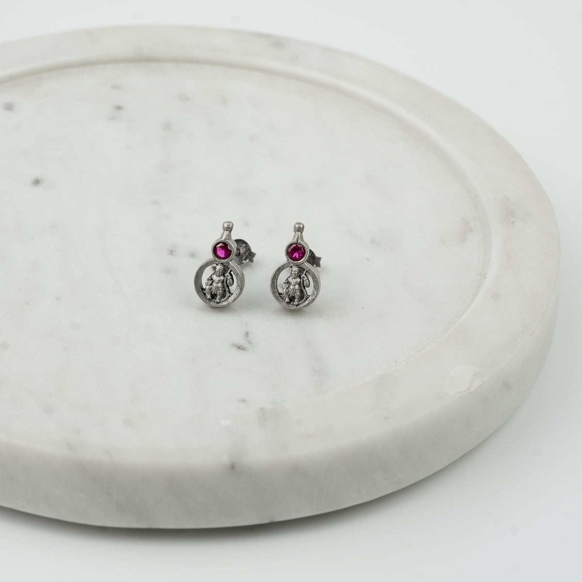 Oxidised Silver Taali Mangalsutra Earrings