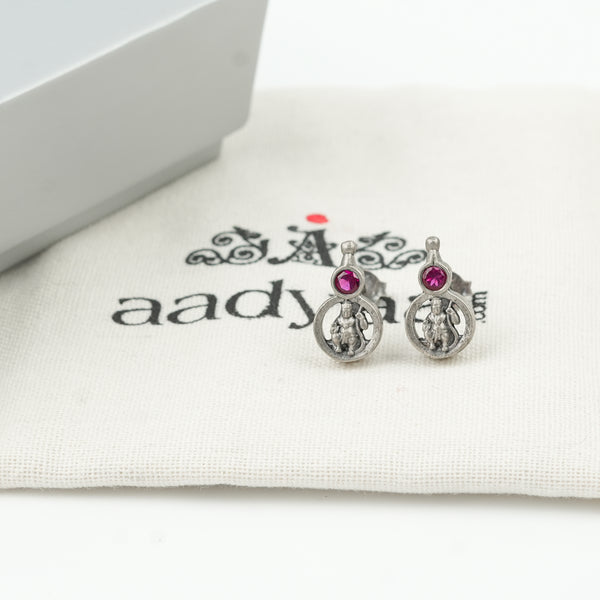Oxidised Silver Taali Mangalsutra Earrings