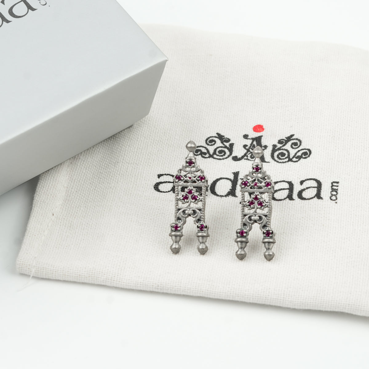 Oxidised Silver Taali Mangalsutra Earrings