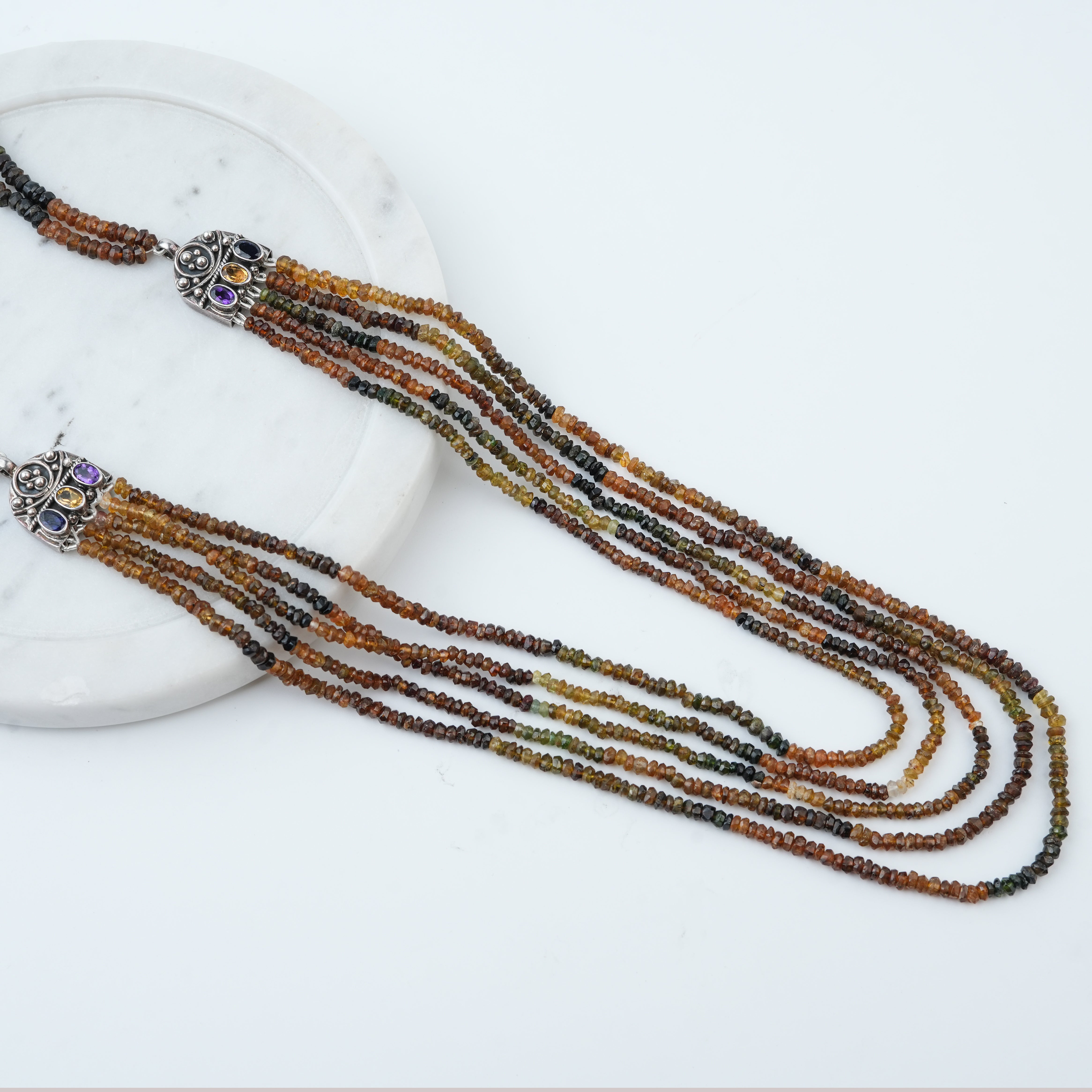 Silver Tourmaline Layered Necklace