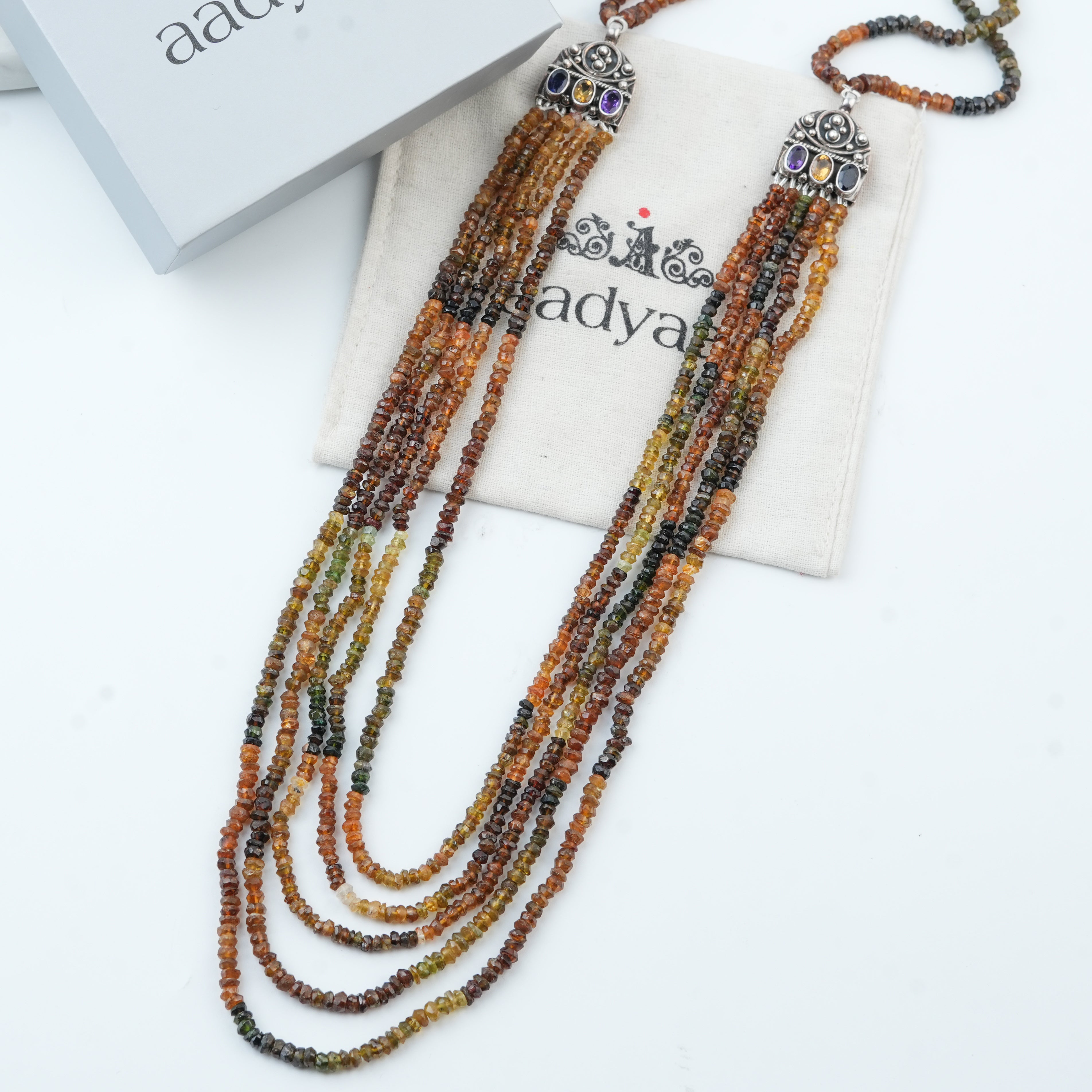 Silver Tourmaline Layered Necklace