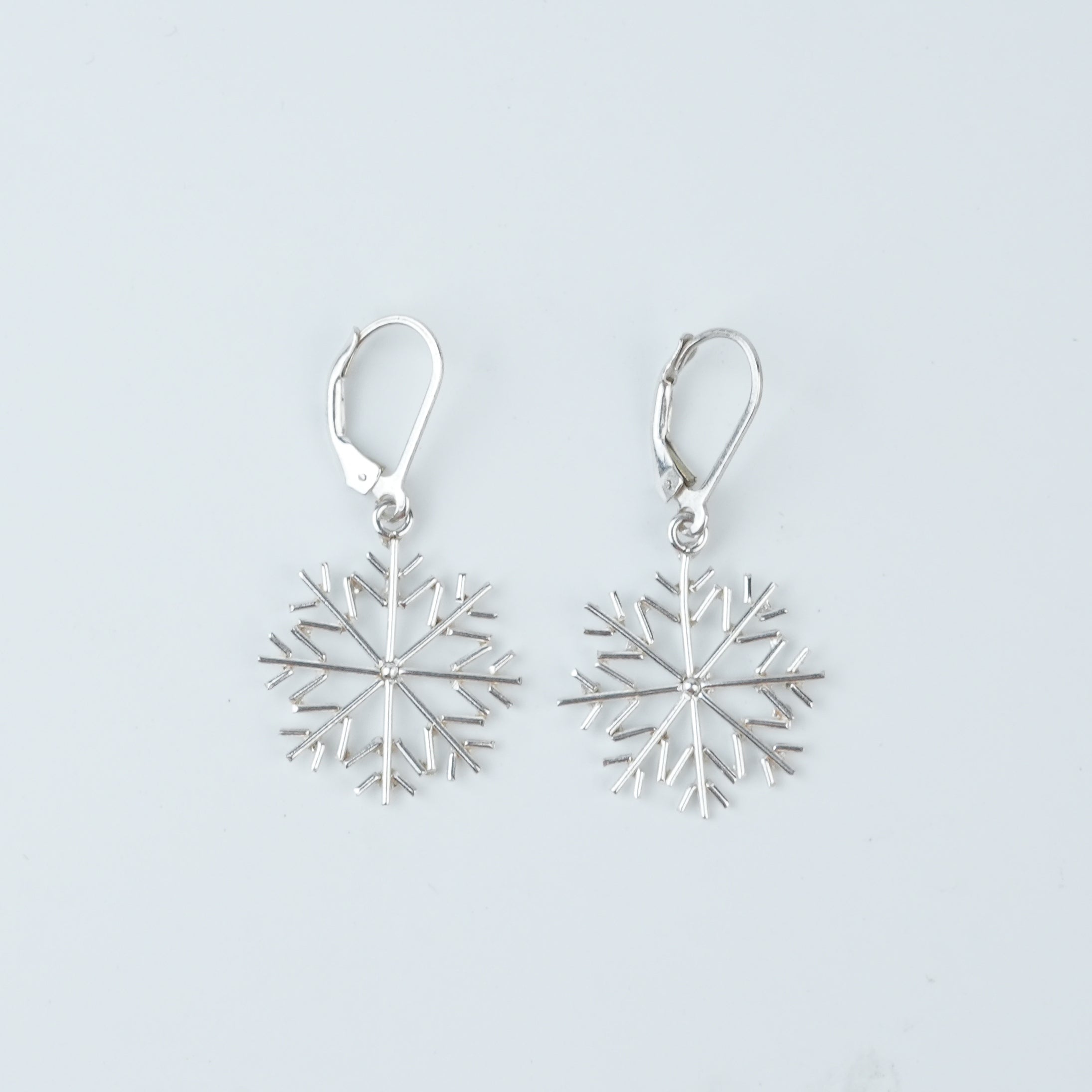 Silver Snowflake Dangle Earrings