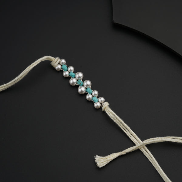 Handmade Turquoise and Pearl Rakhi