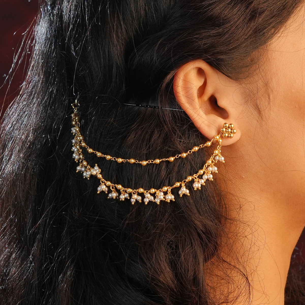 Pearl Cluster Silver Vel | 22K Gold-Plated (Project Handmade)