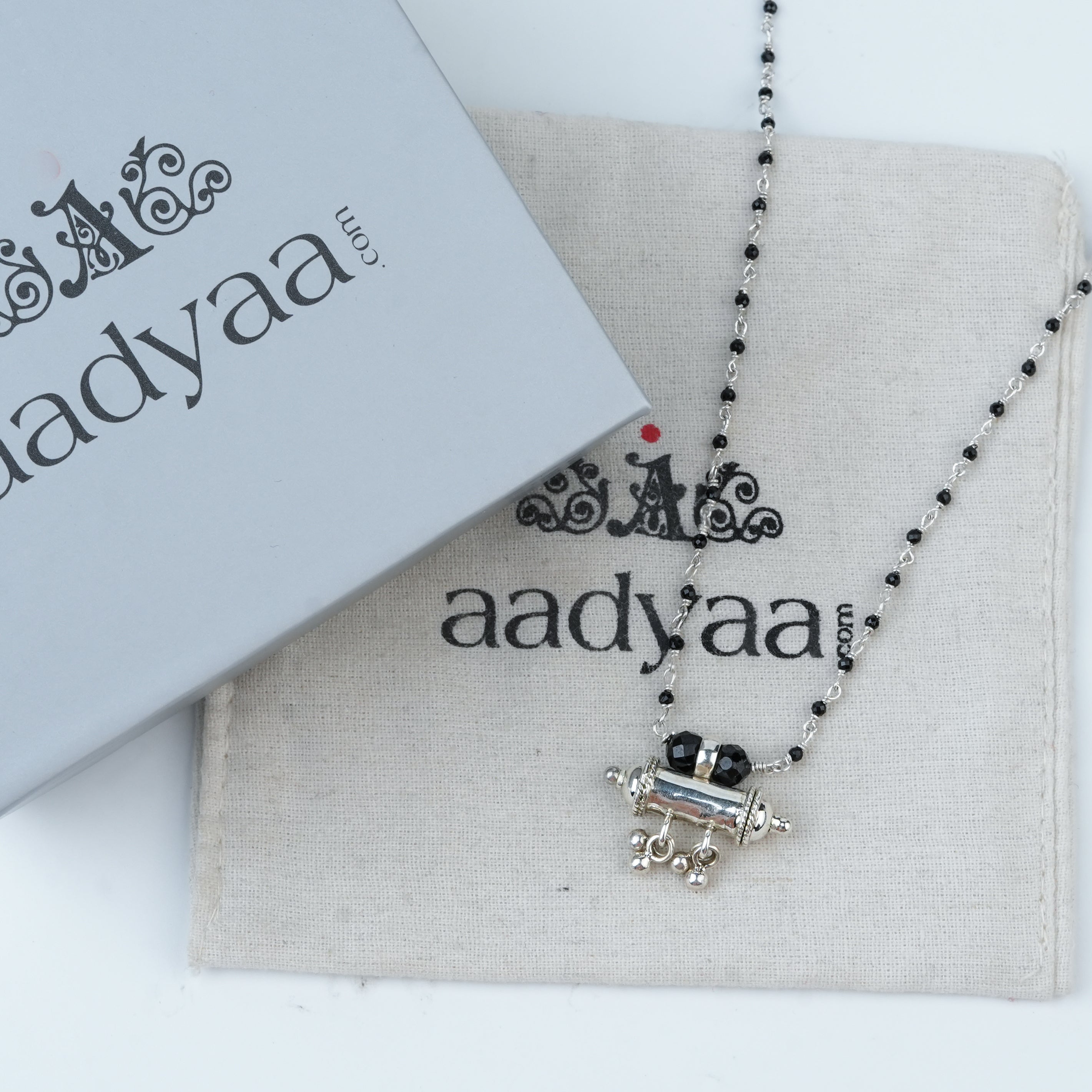 Black Spinel Ganthan Necklace with Tait Pendant