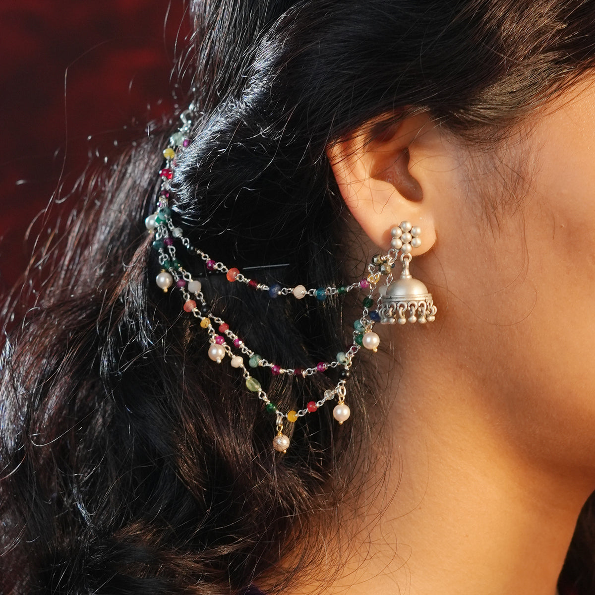 Multicolour Layered Silver Vel (Project Handmade)