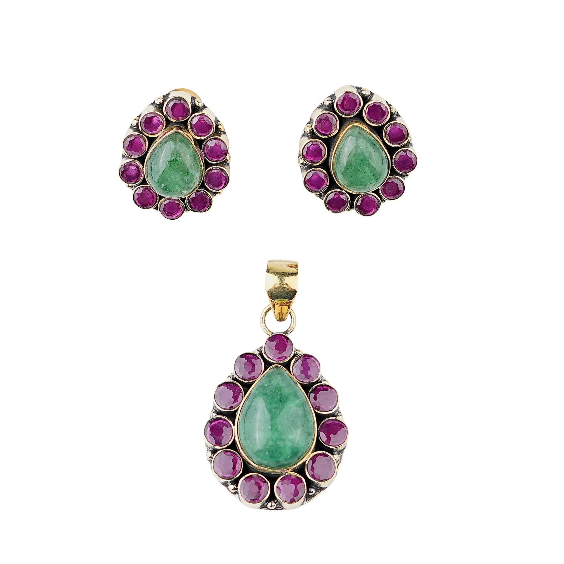 Brass Fashion Pendant & Earrings Set without Chain
