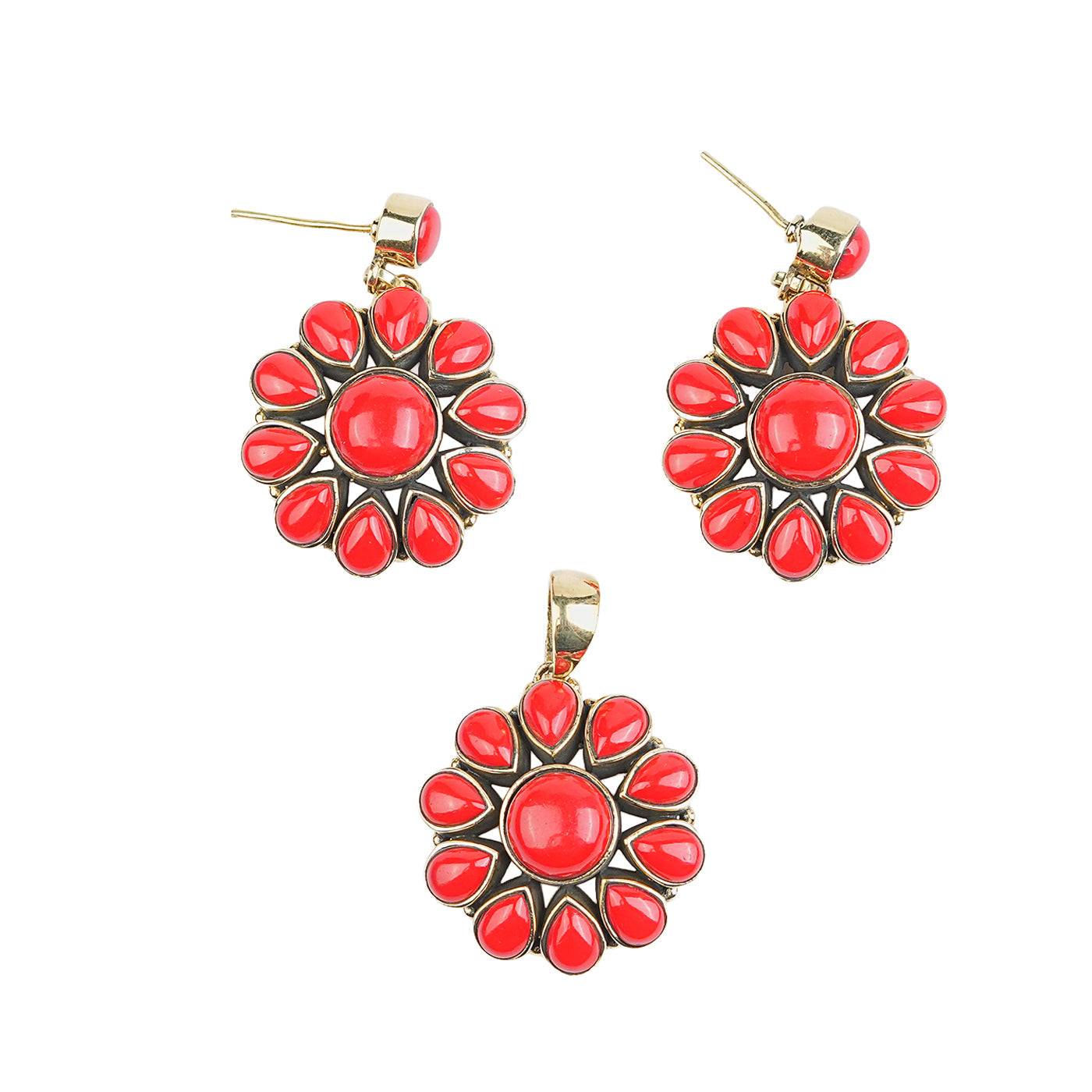 Brass Fashion Pendant & Earrings Set without Chain