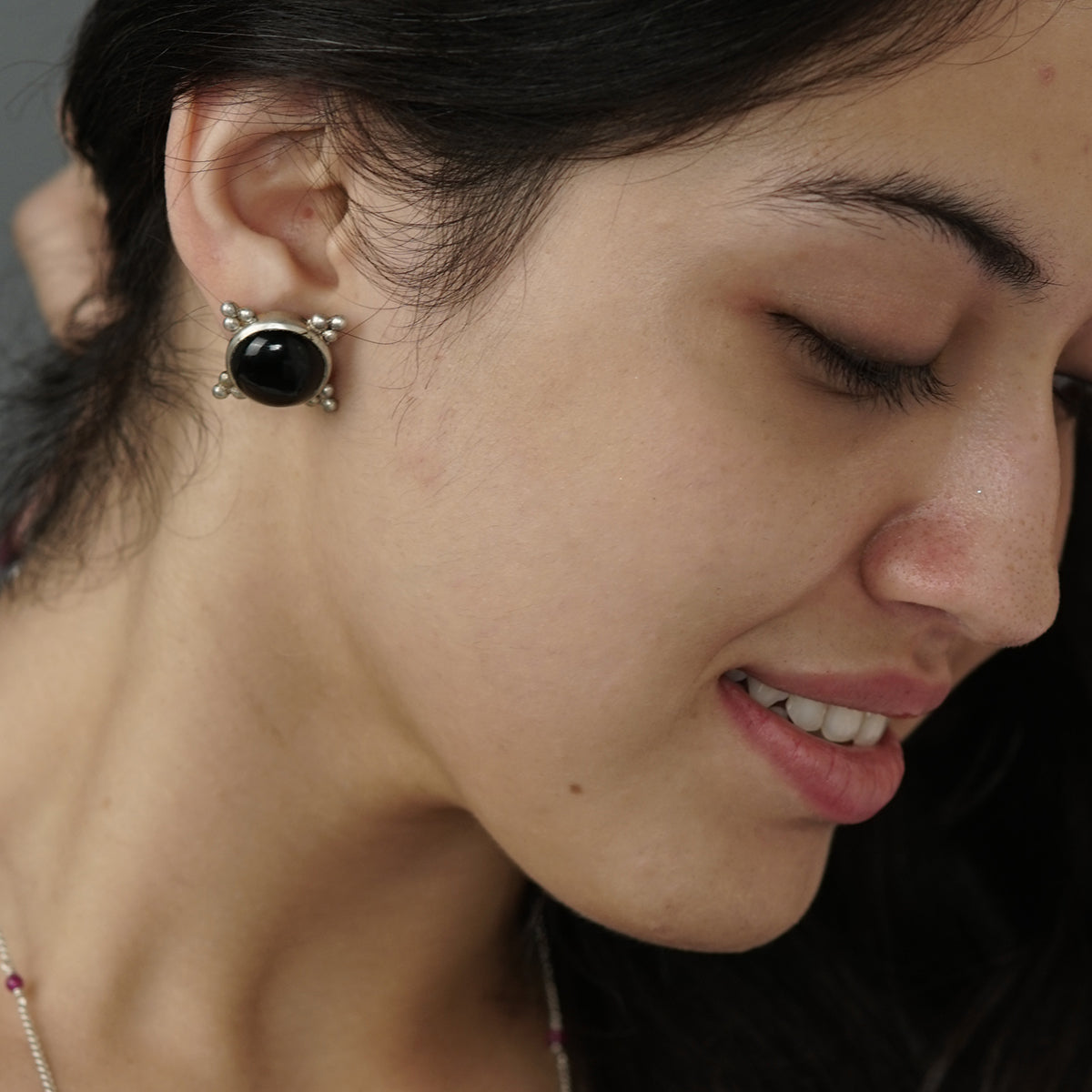 Precious Onyx Earrings , Studs ( 12 carat )