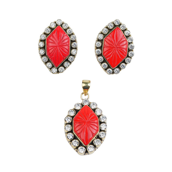 Brass Fashion Pendant & Earrings Set without Chain