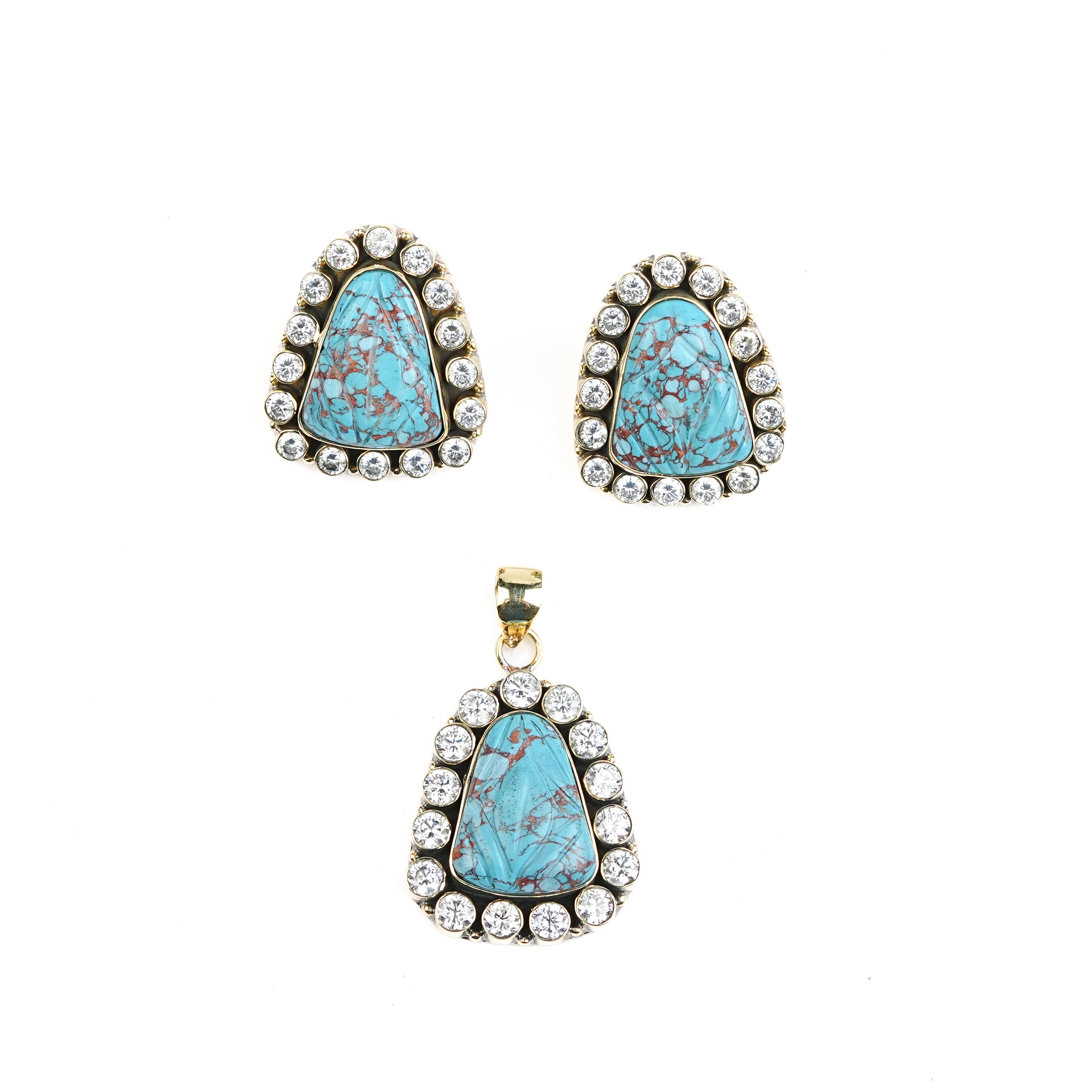 Brass Fashion Pendant & Earrings Set without Chain