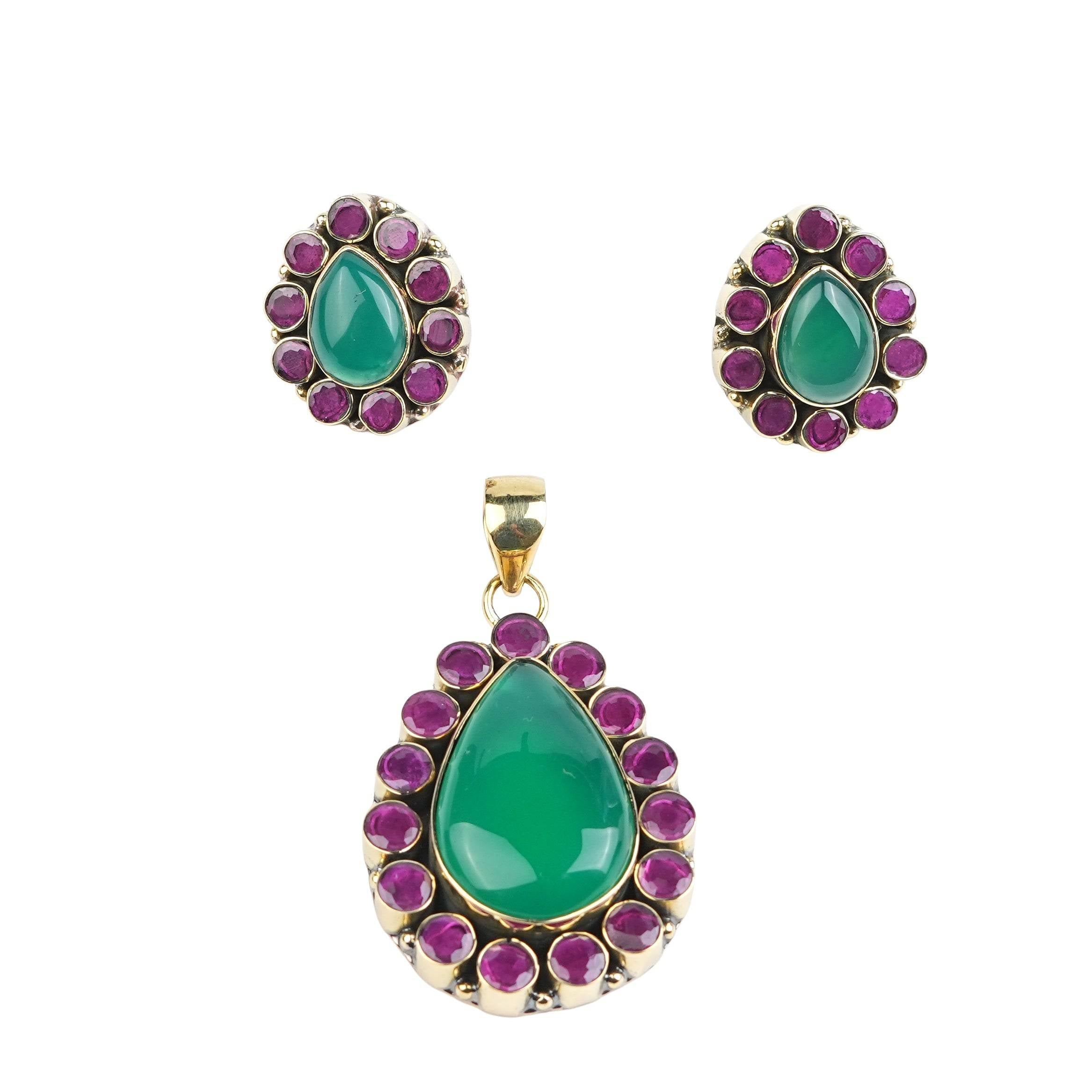 Brass Fashion Pendant & Earrings Set without Chain