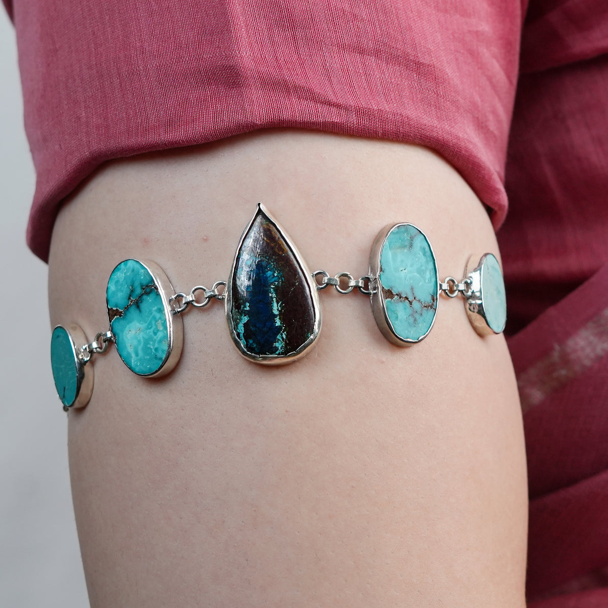 Chrysocolla And Turquoise Armlet Cum Choker