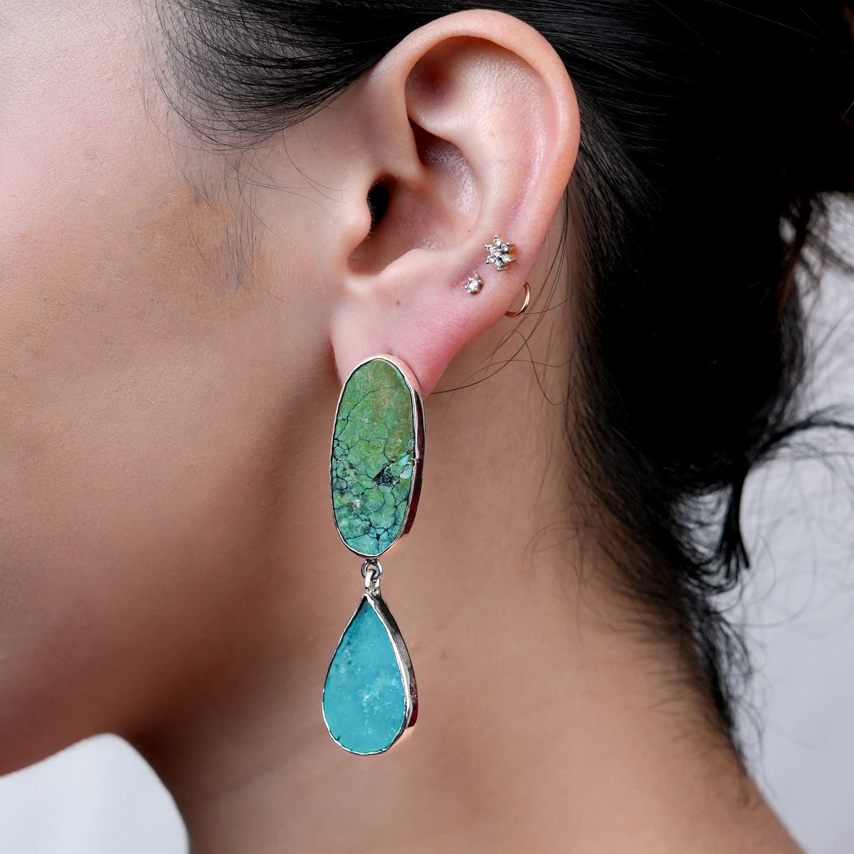 Turquoise Drop Long Earring