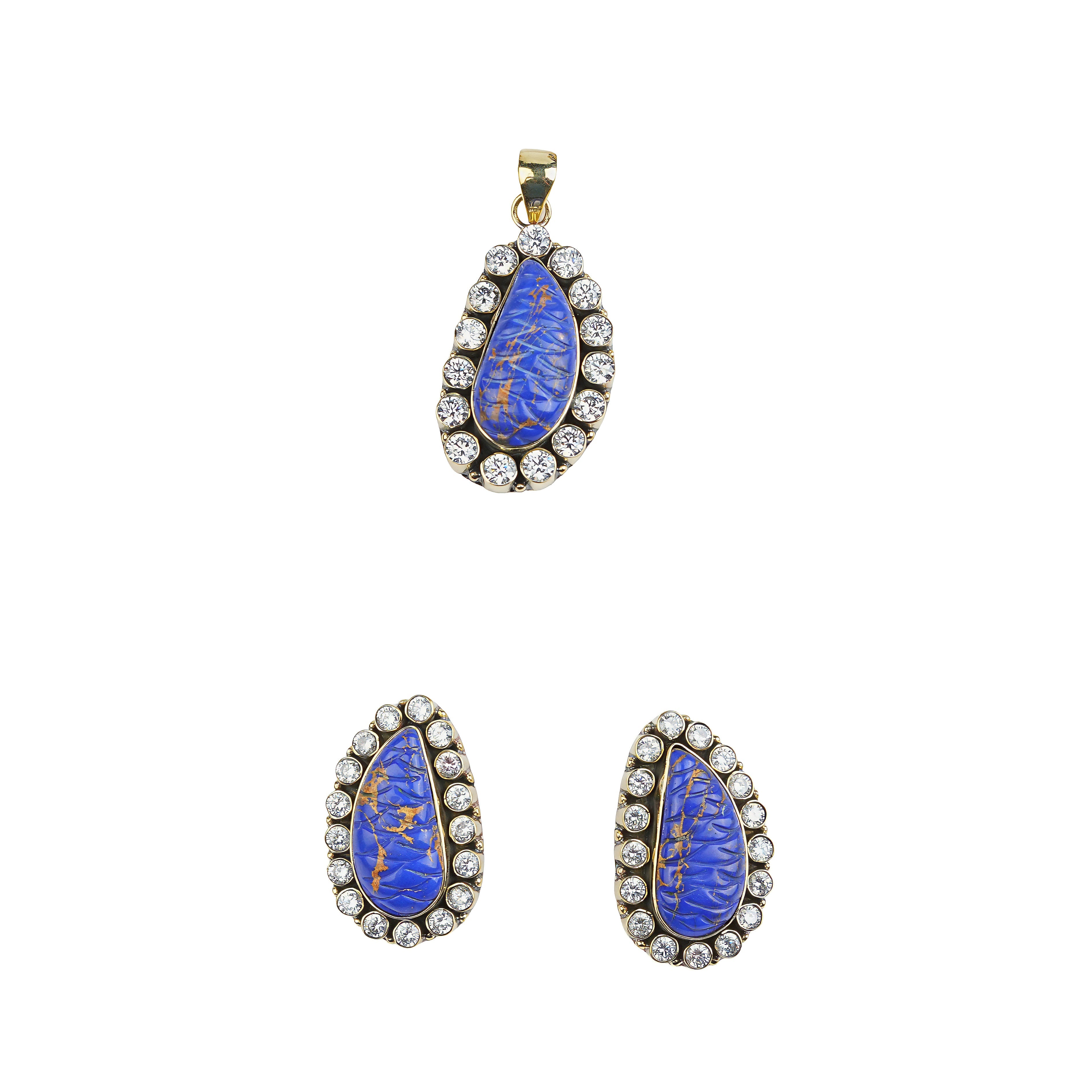 Brass Fashion Pendant & Earrings Set without Chain