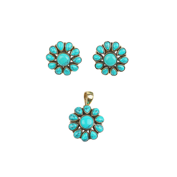 Brass Fashion Pendant & Earrings Set without Chain