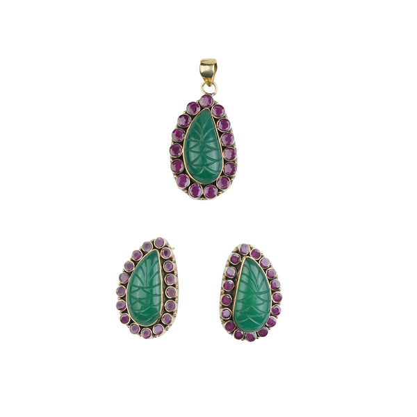 Brass Fashion Pendant & Earrings Set without Chain