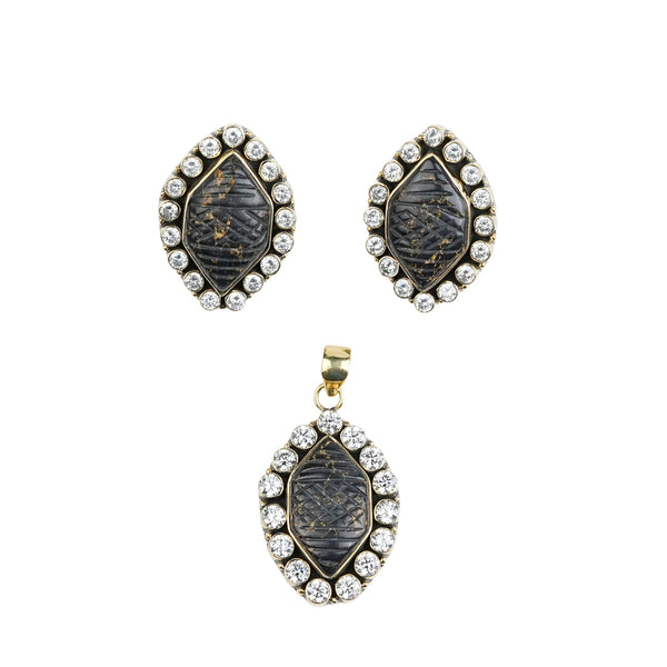 Brass Fashion Pendant & Earrings Set without Chain