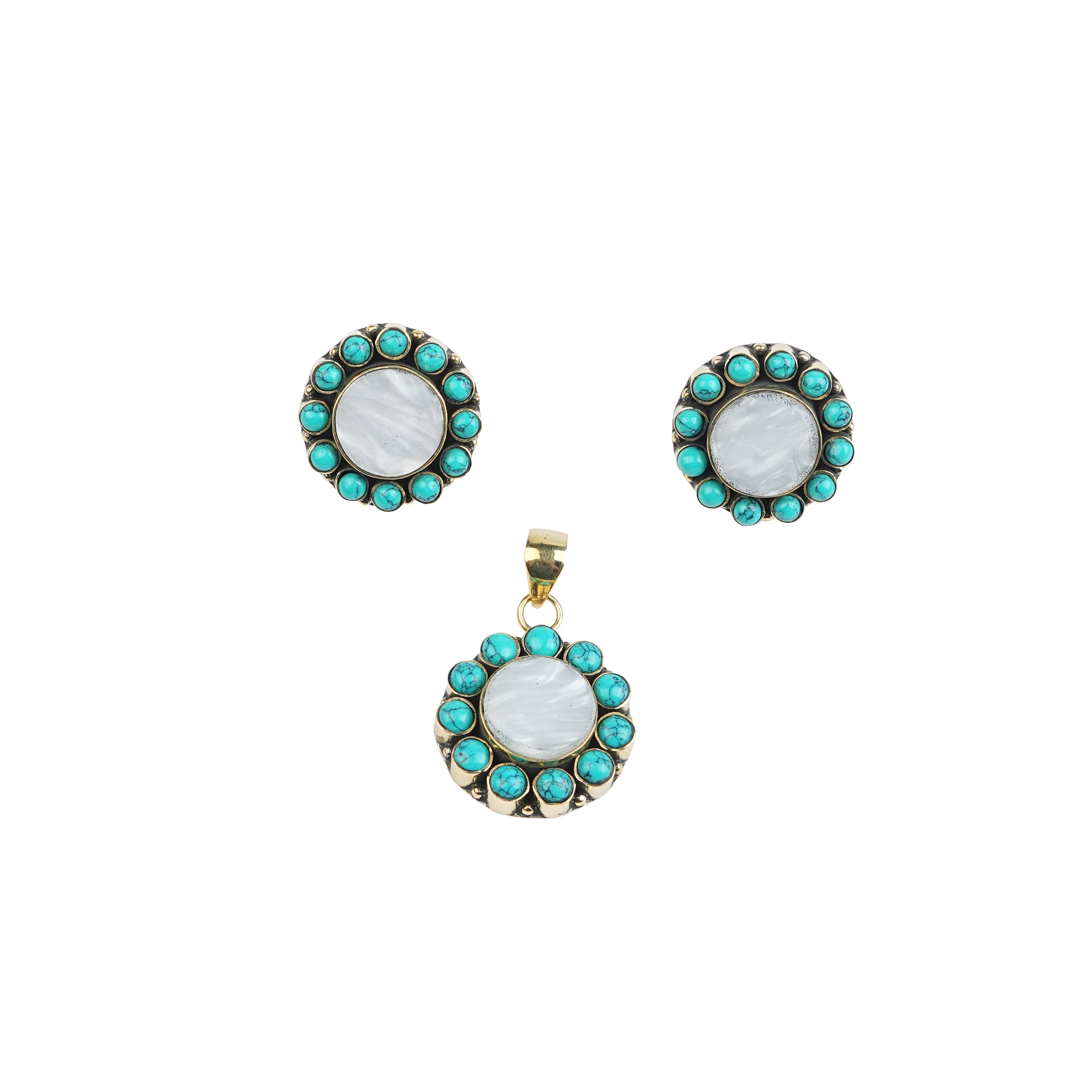 Brass Fashion Pendant & Earrings Set without Chain